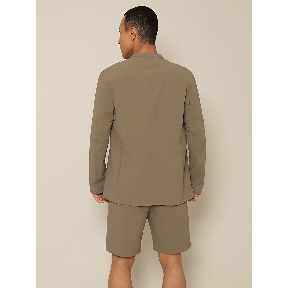 リサイクル裏ドビーナイロン カラーレスジャケット MENS