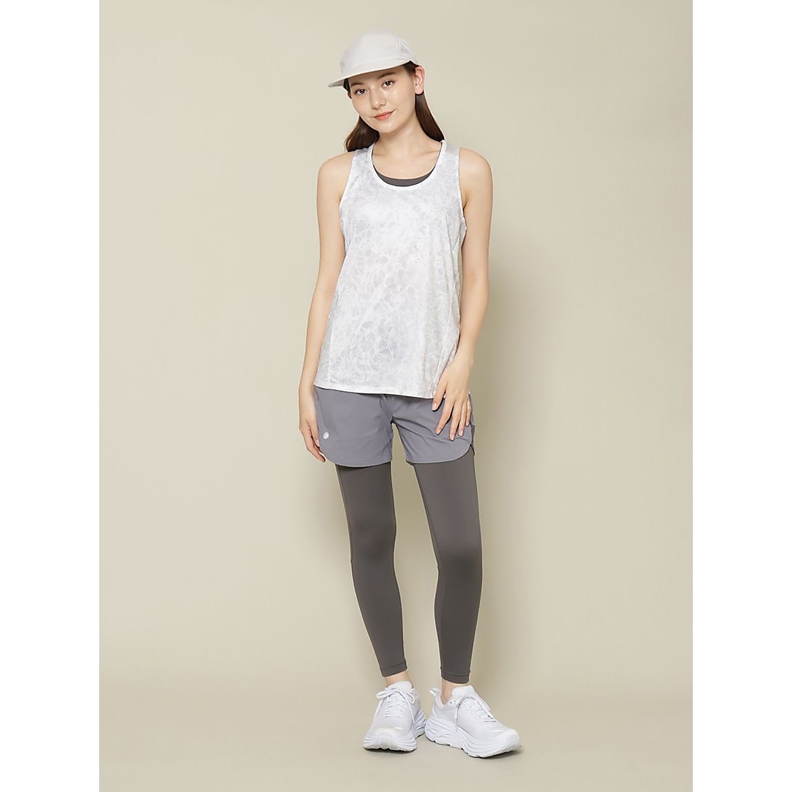 RUNスムースドビー クルーネックタンクトップ LADIES
