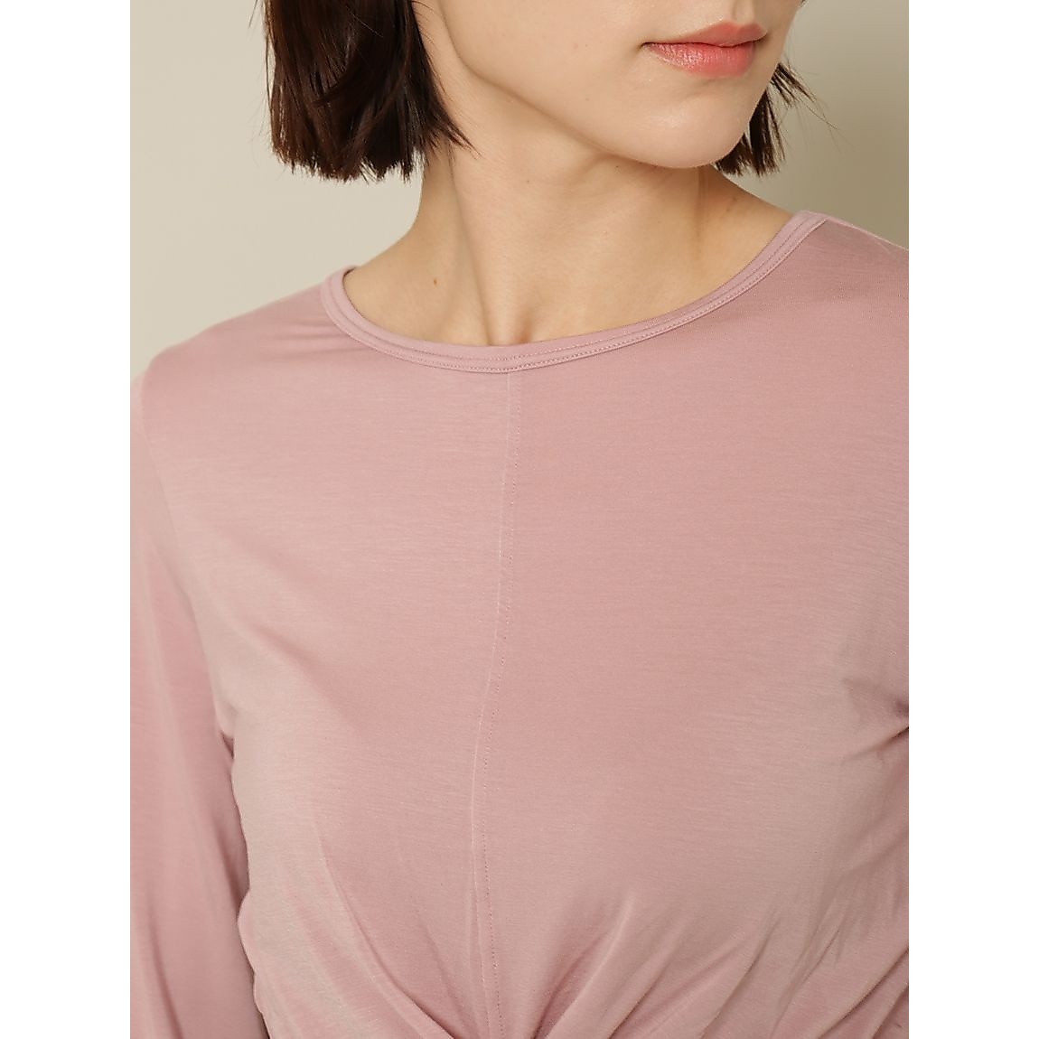 スムースジャージクロップドツィストドレープTシャツ LADIES
