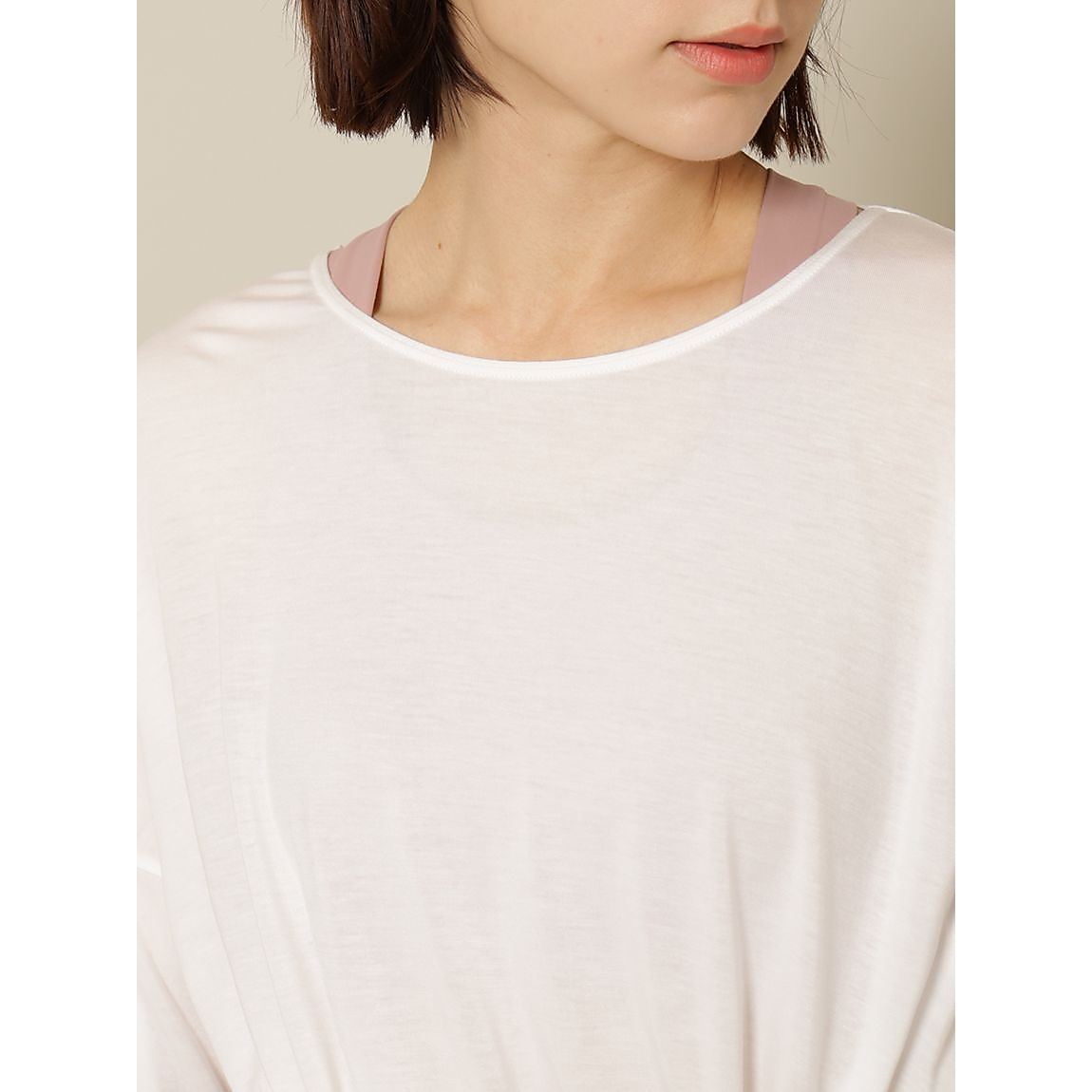 スムースジャージ クロップドドローストリングスTシャツ LADIES