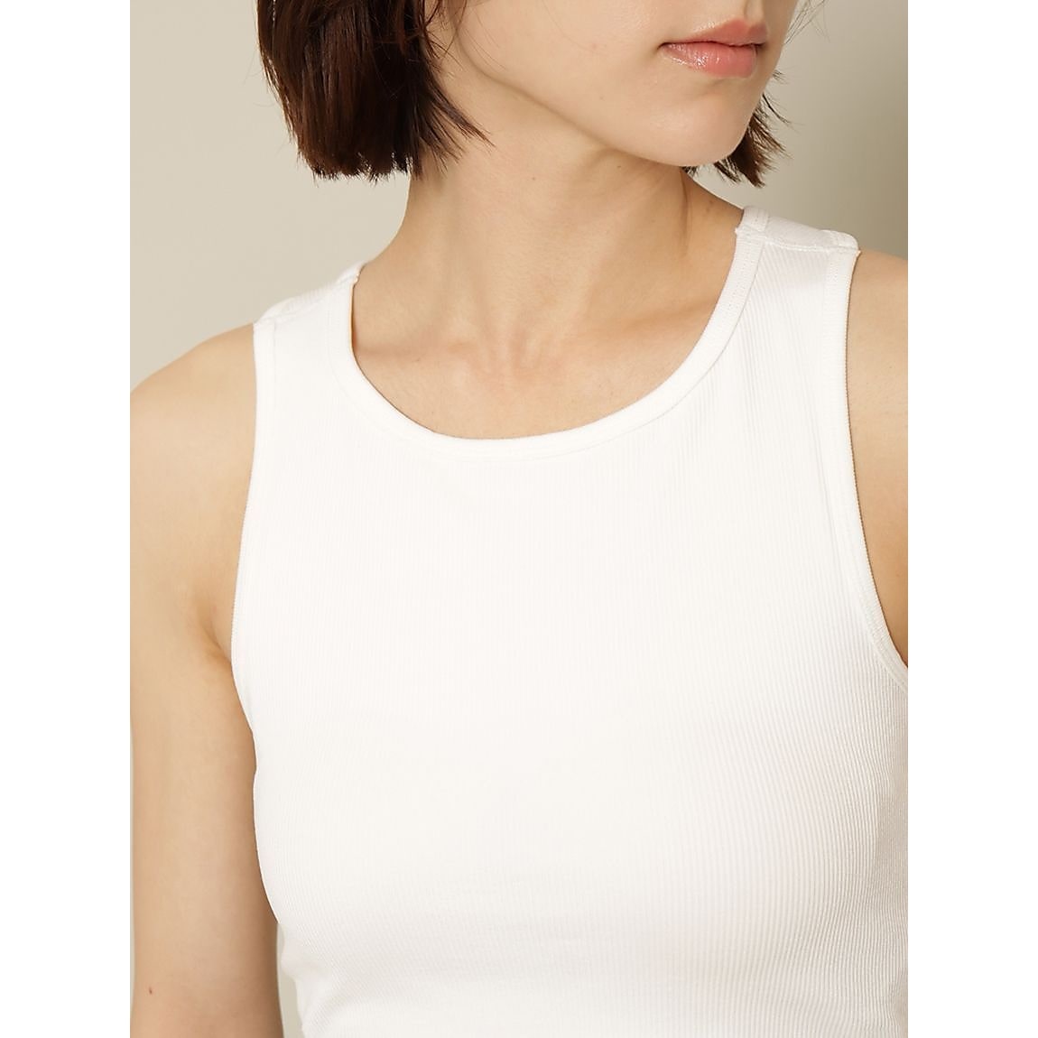 成型リブ クロップトベーシックブラタンクLADIES