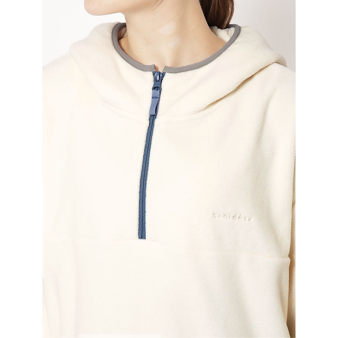 マイクロフリース ハーフジップフーディUNISEX