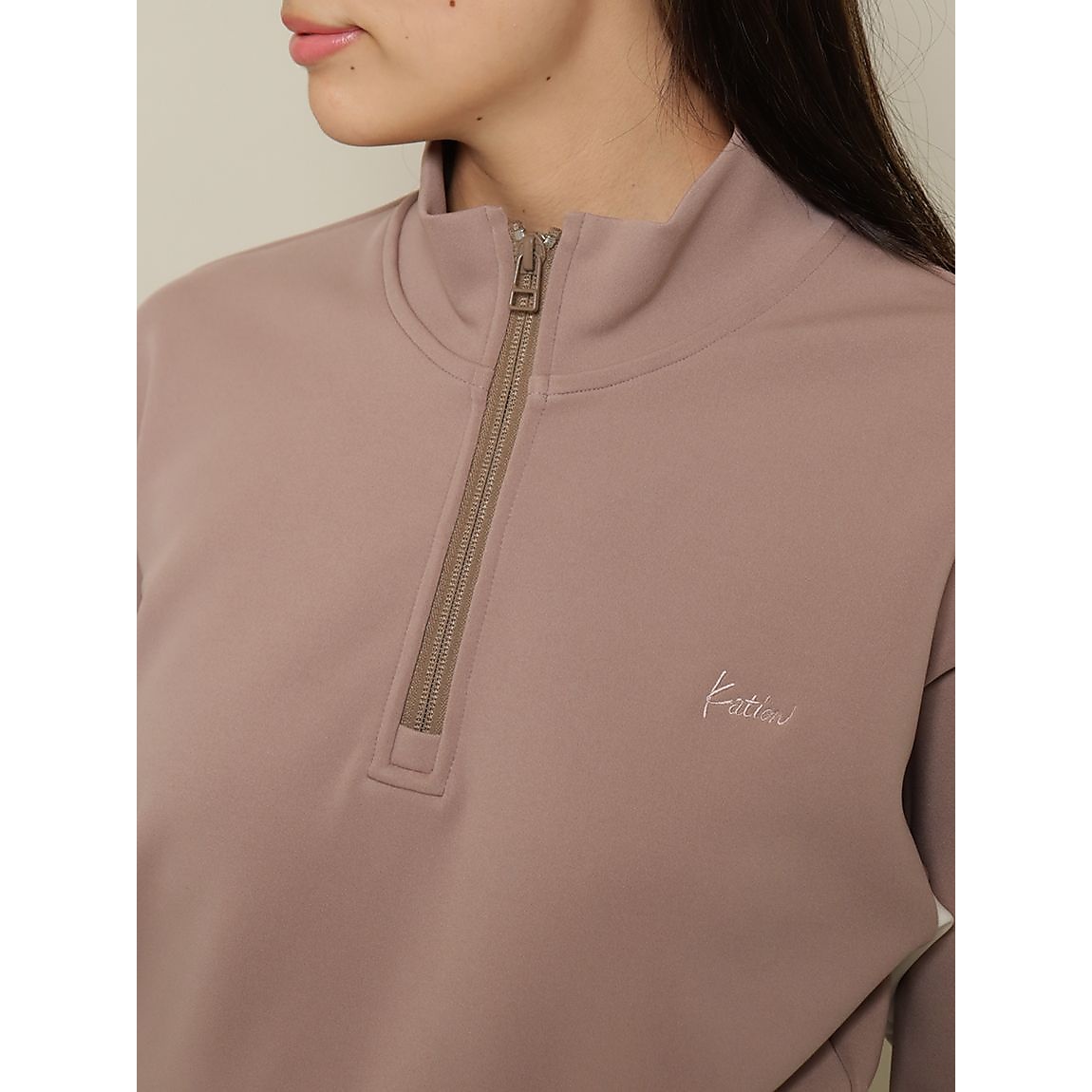 アクアスーティングクロップドハーフジッププルオーバー