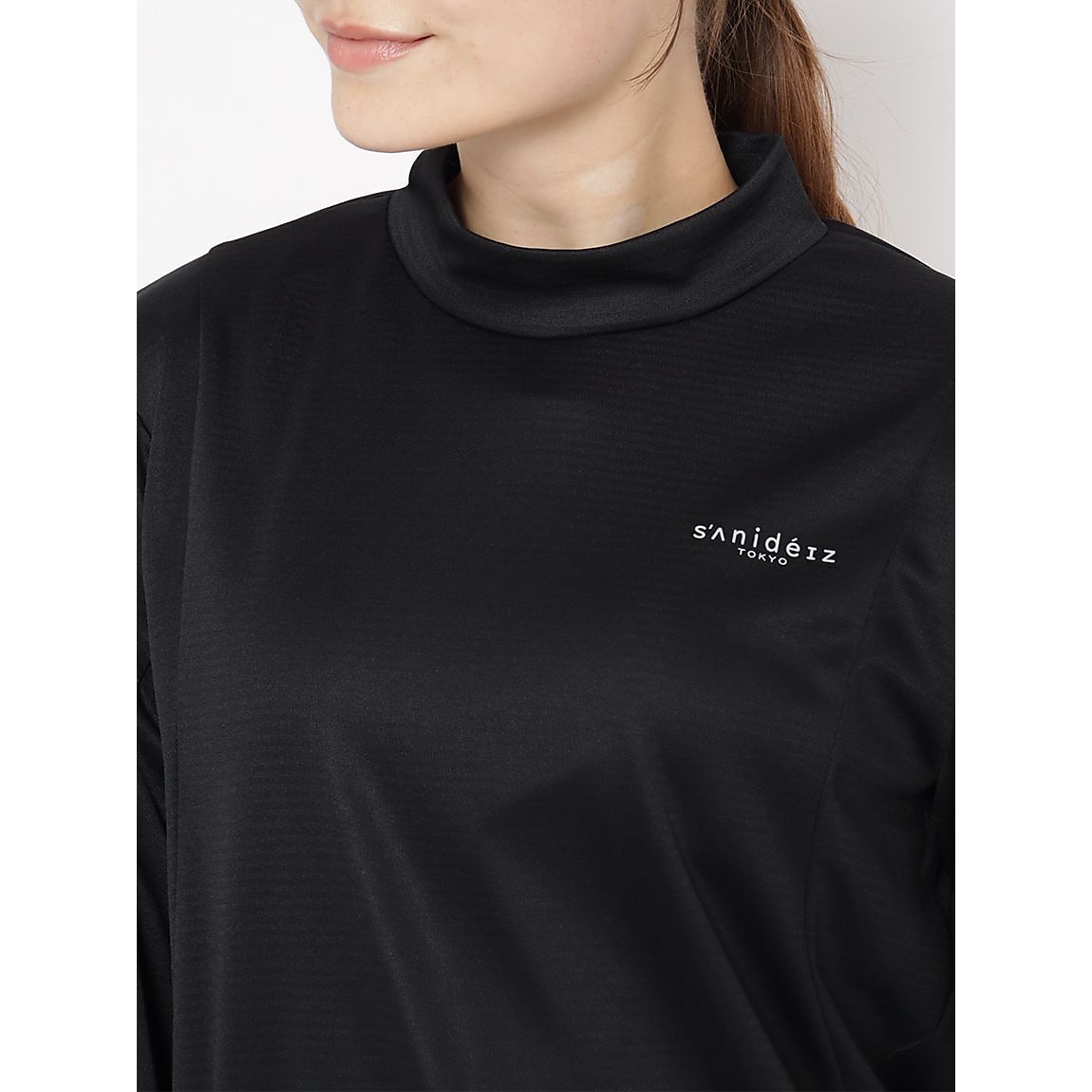 ハニカムドライスムース モックネック長袖TシャツLADIES