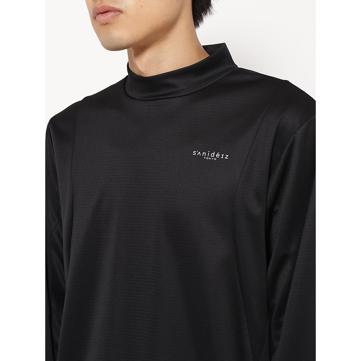 ハニカムドライスムース モックネック長袖TシャツMENS