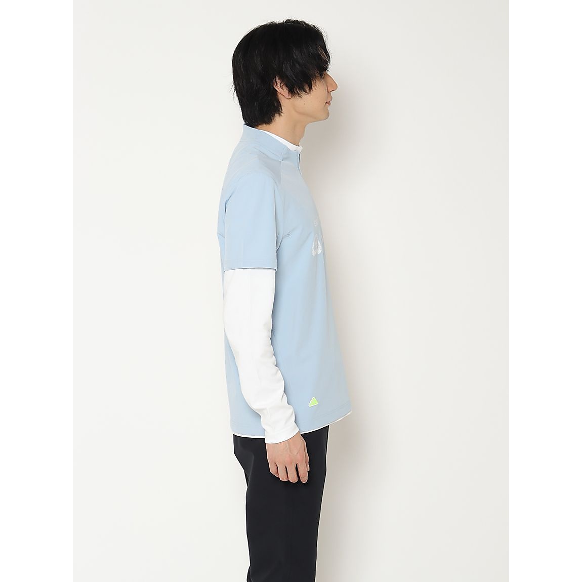 モックネック　レイヤード　ＥＰＷ　グラフィック　長袖ストレッチシャツ