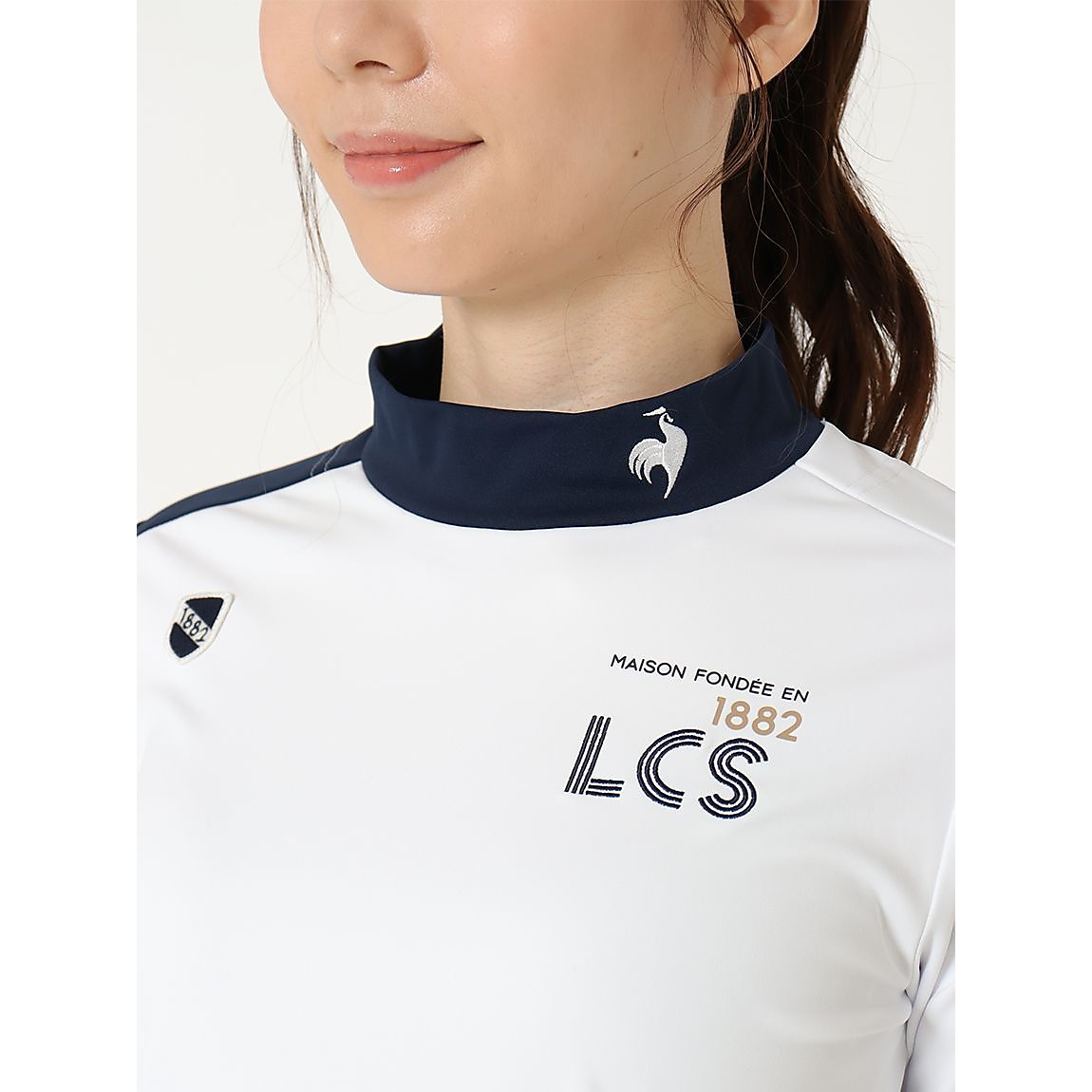 【ストレッチフォーサー】袖ラインハイネック長袖シャツ