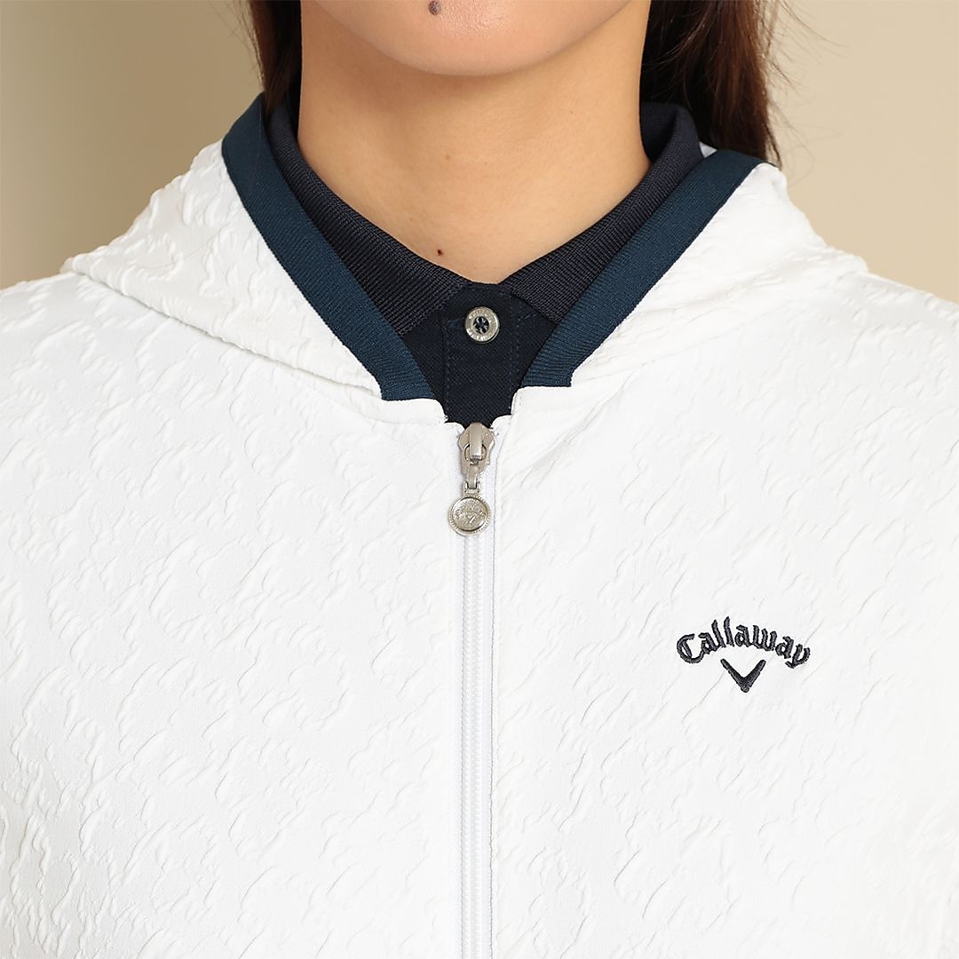 フラワージャカードスウェットパーカー