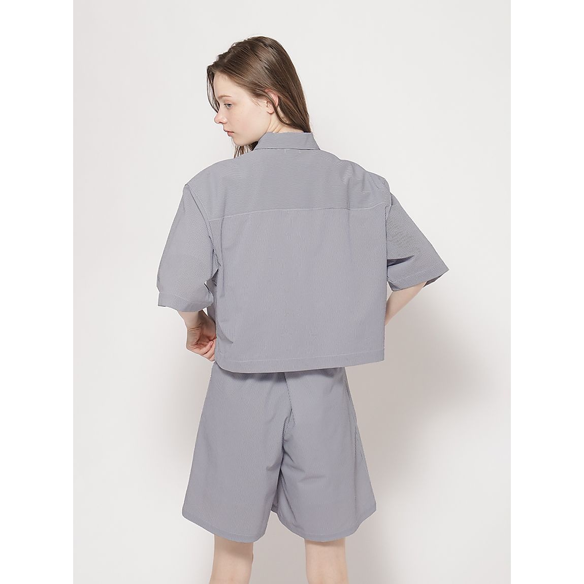 ミニサッカーストライプ クロップトシャツ LADIES