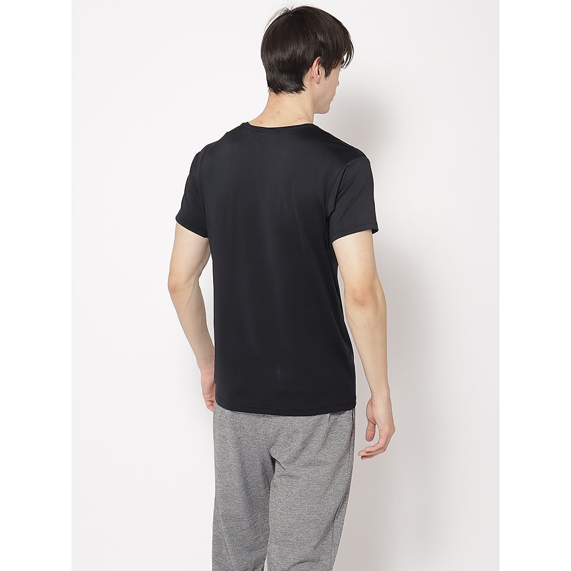 脇汗パッド付インナー Uネック半袖Tシャツ MENS