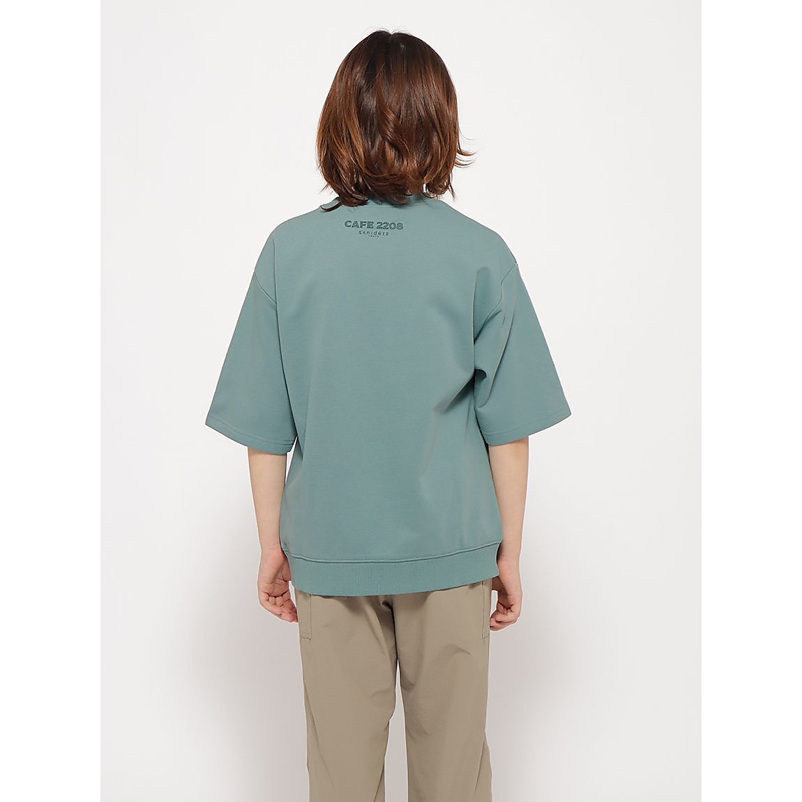 CVC裏毛スウェット クルーネック半袖ロゴJUNIOR