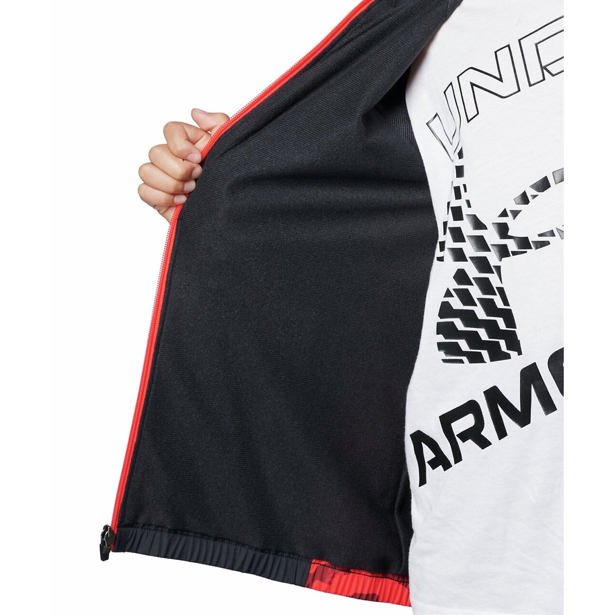 UA TRICOT LINED PRINT WOVEN FULL ZIP JACKET