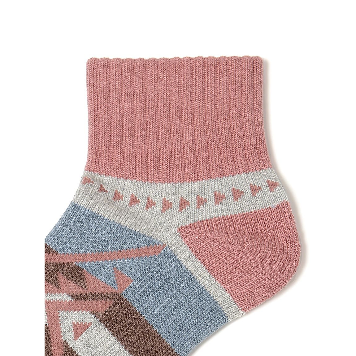 レディース ネイティブ柄ローゲージショートソックス