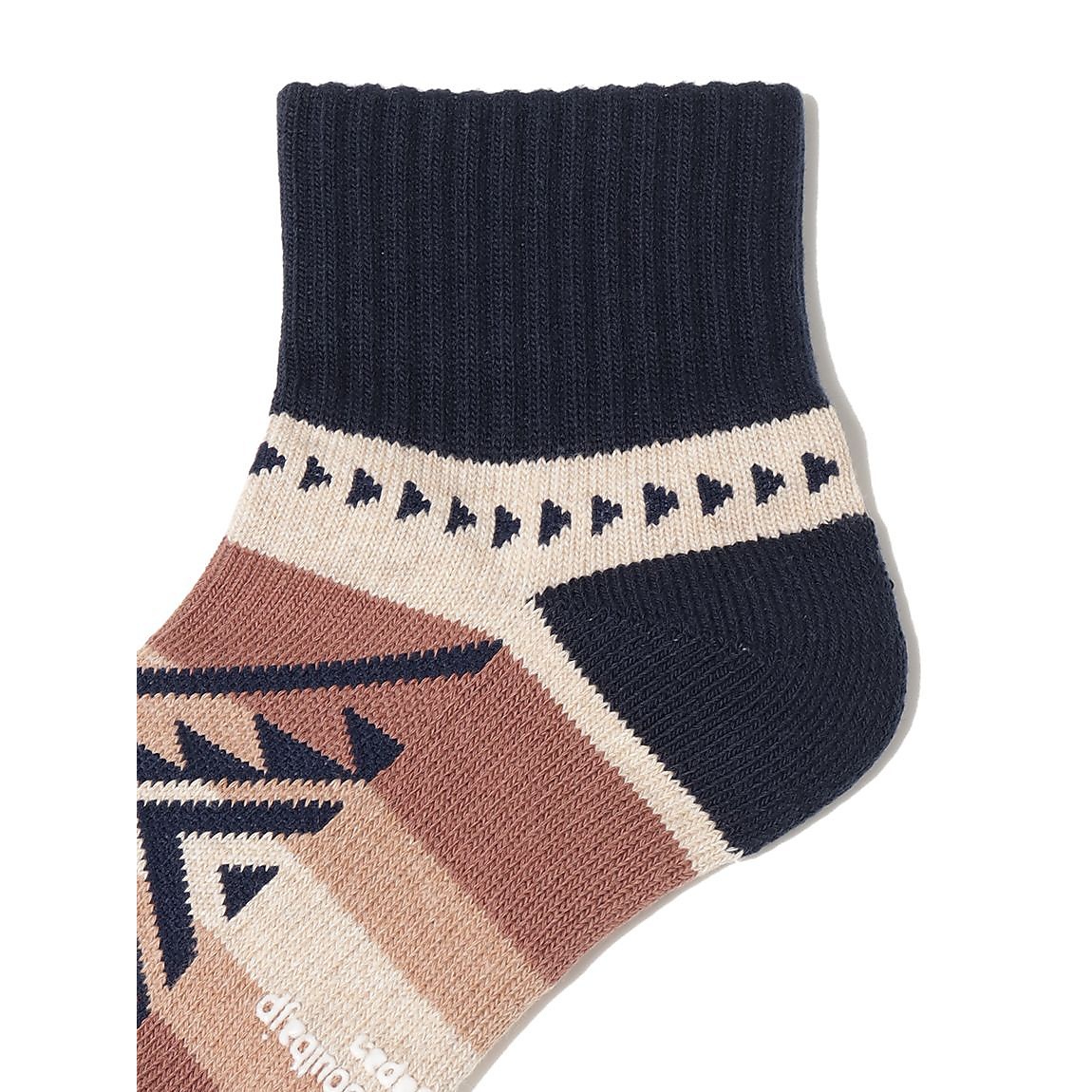 レディース ネイティブ柄ローゲージショートソックス