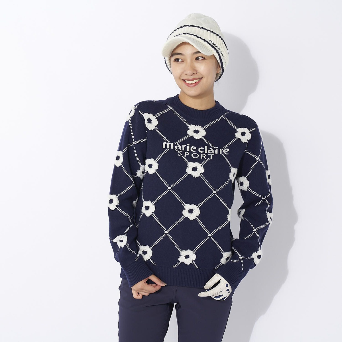 マリ.クレール クルーネックセーター