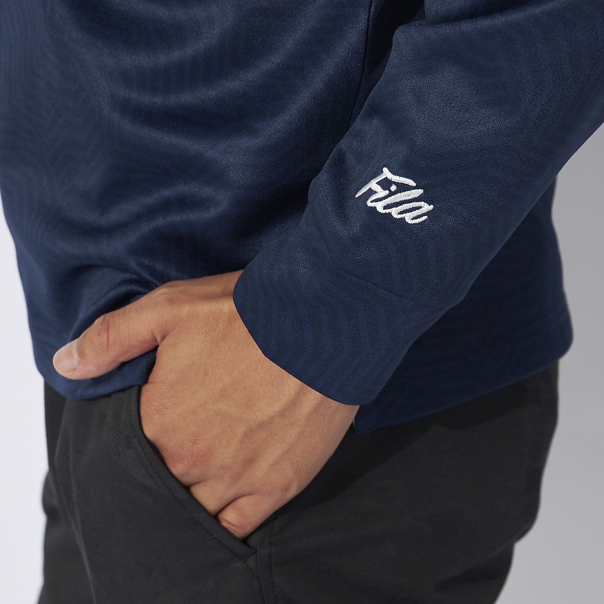 FILA GOLF プリント裏起毛長袖シャツ