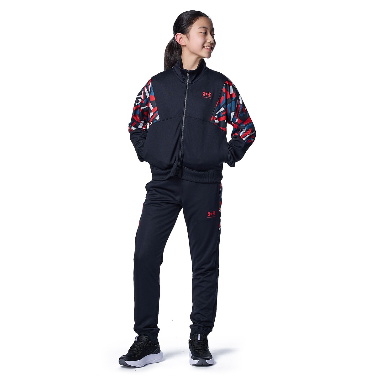 UA PRINT BLOCK TRACK PANTS