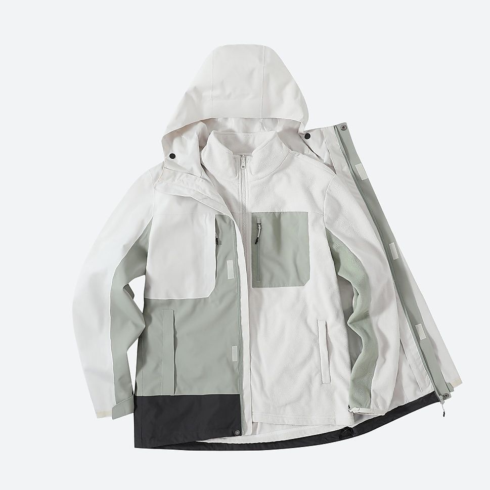 QUECHUAメンズジャケットウォーム3WAY NH500 BEG
