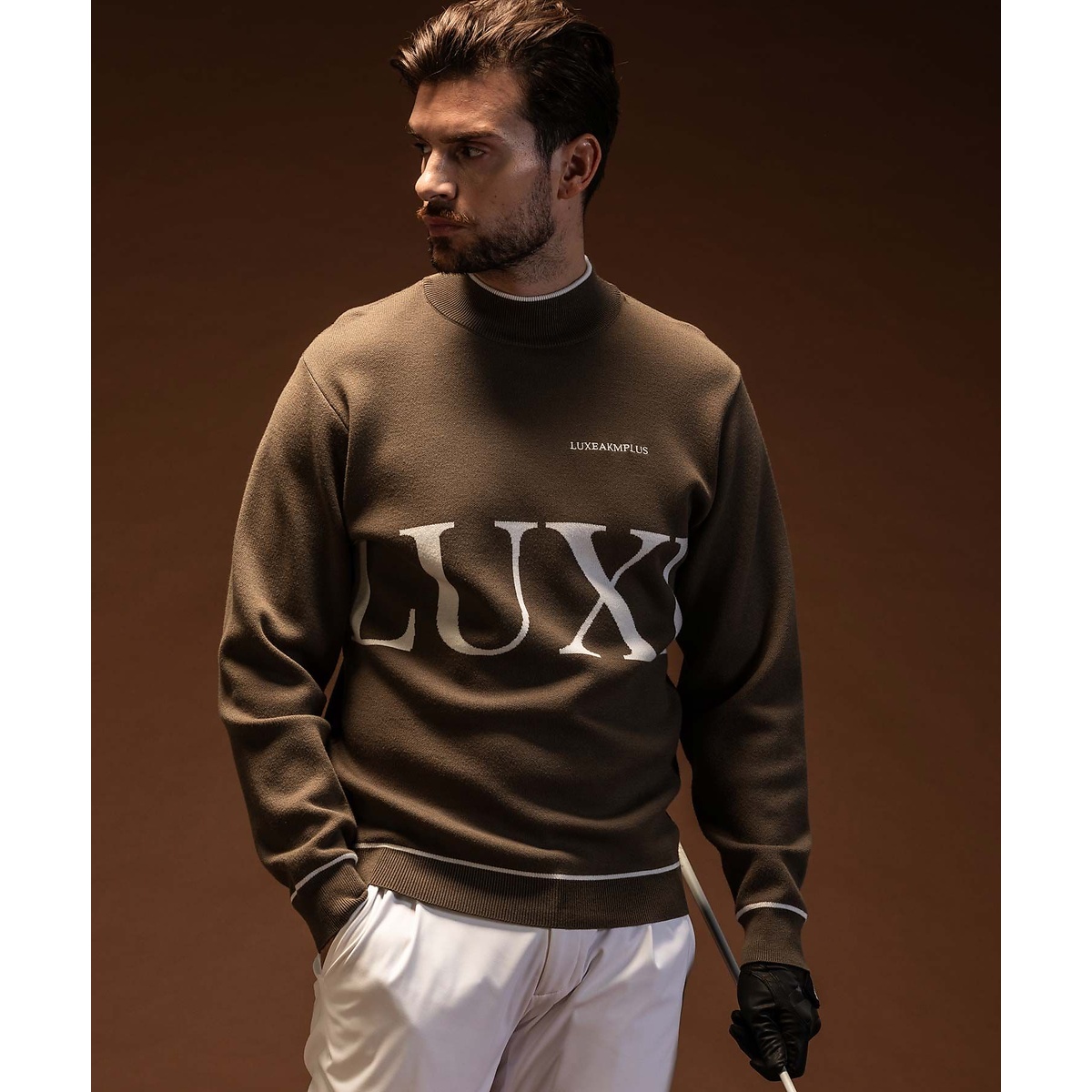 BIG LOGO MOCK NECK KNIT