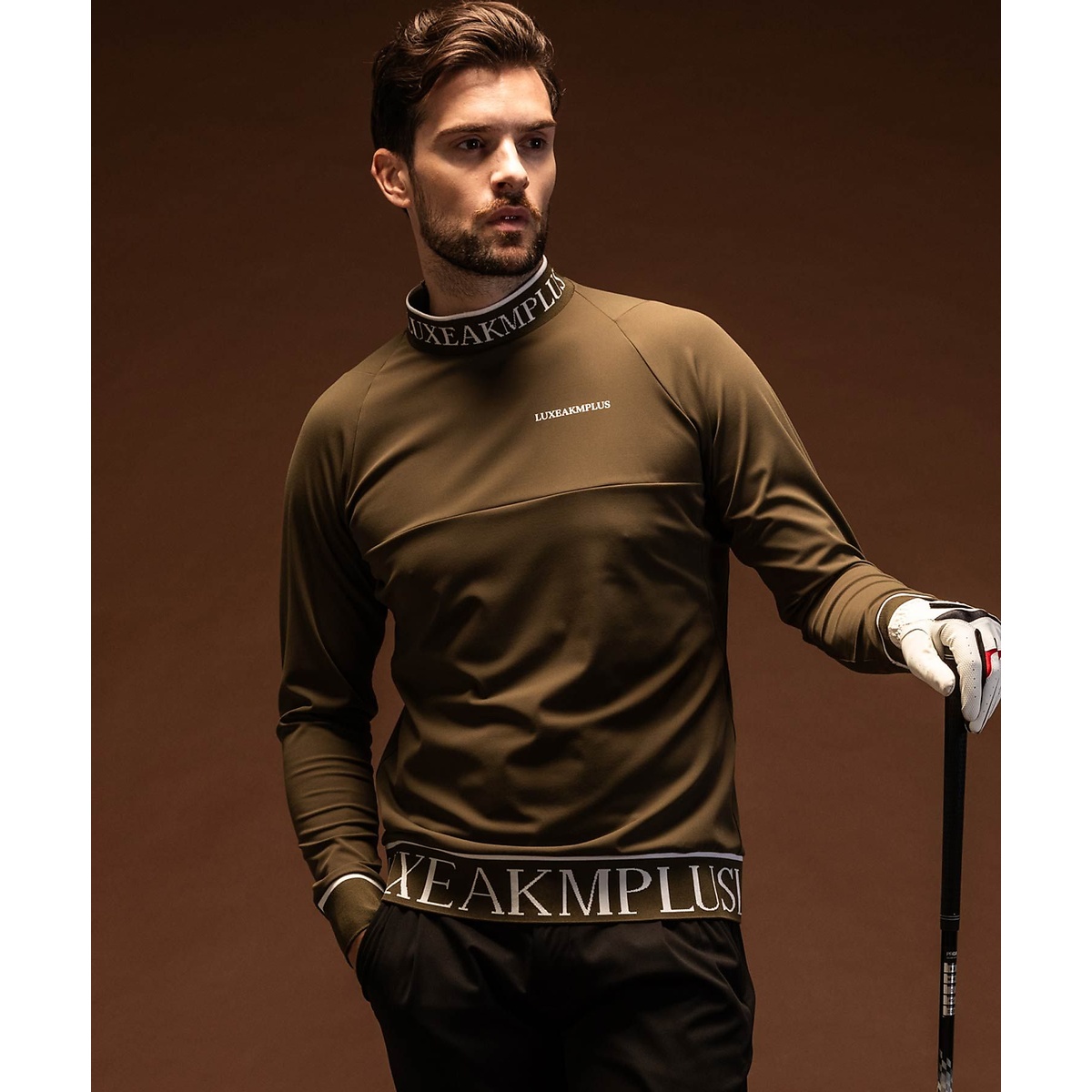 HEM LOGO MOCK NECK LONG T-SHIRT