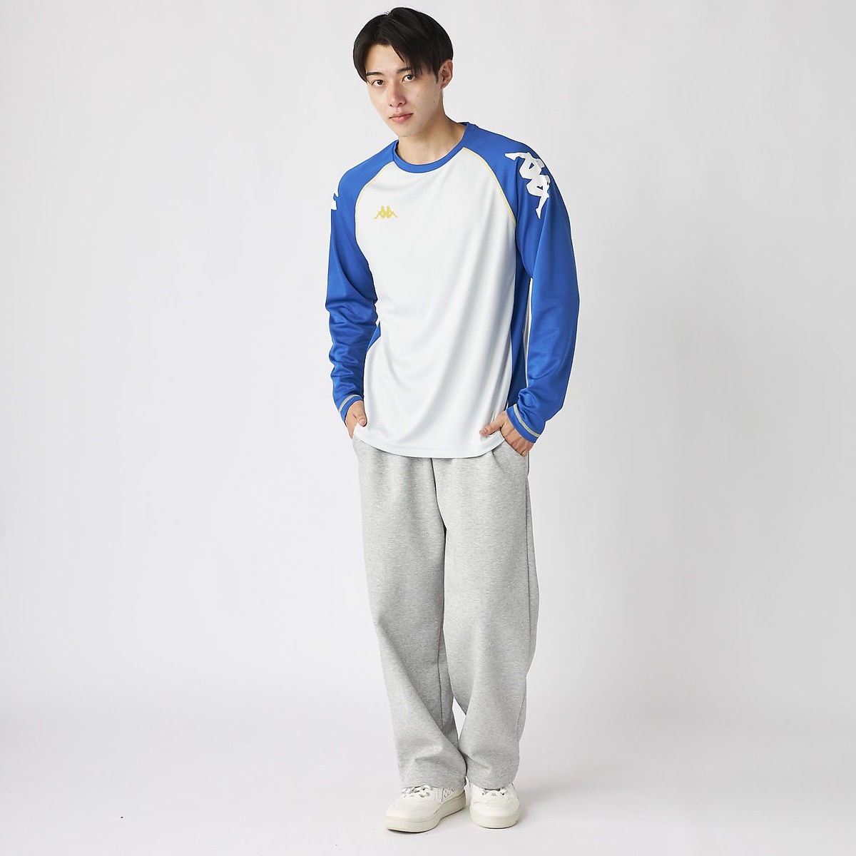 長袖Tシャツ　飾りステッチ×オミニ