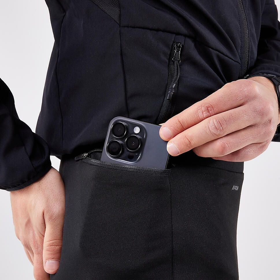 KIPRUNメンズロングタイツショートRUN100 BLK