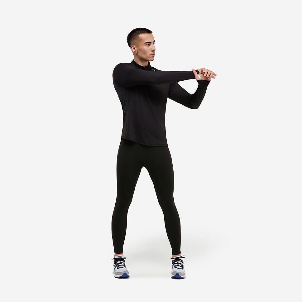 KIPRUNメンズ長袖Tシャツ ハーフファスナーDRY500 BLK