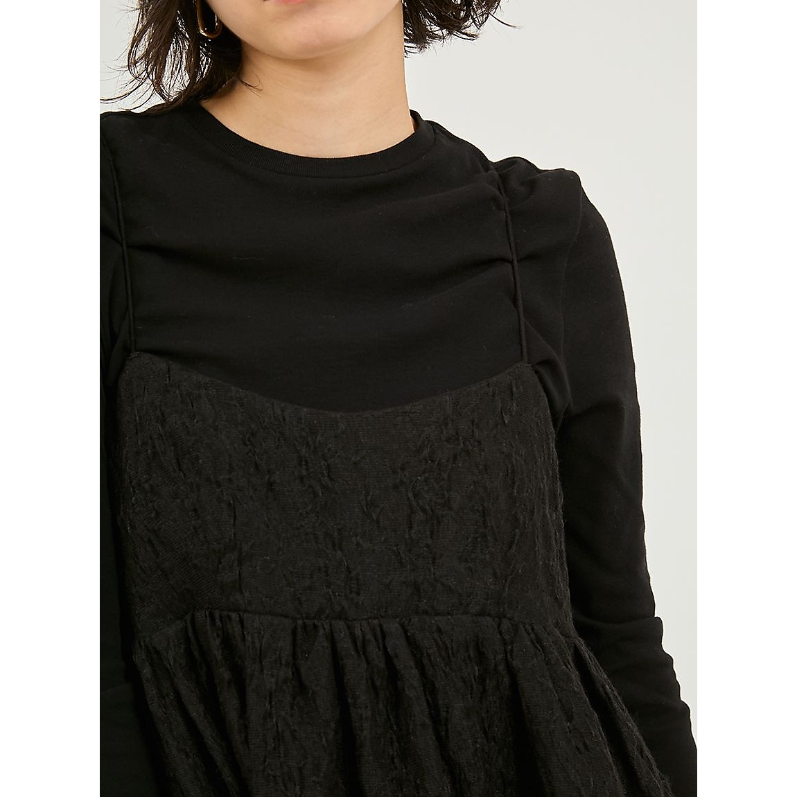 カットセットフラワージャガードワンピース