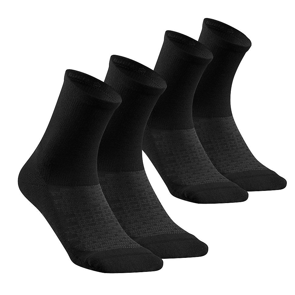 Decathlon 2足組ロークルー丈ソックス HIKE 100 BLK
