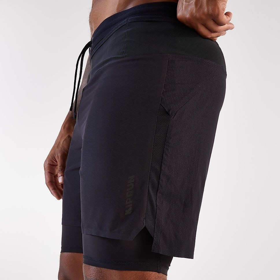 KIPRUN メンズ ショートパンツ 2in1 Run Ultra900 長距離 BLK