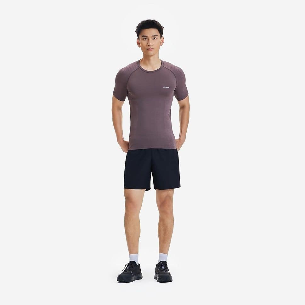KIPRUNメンズTシャツRUN500 シームレスCOMFORT SLIM BRN