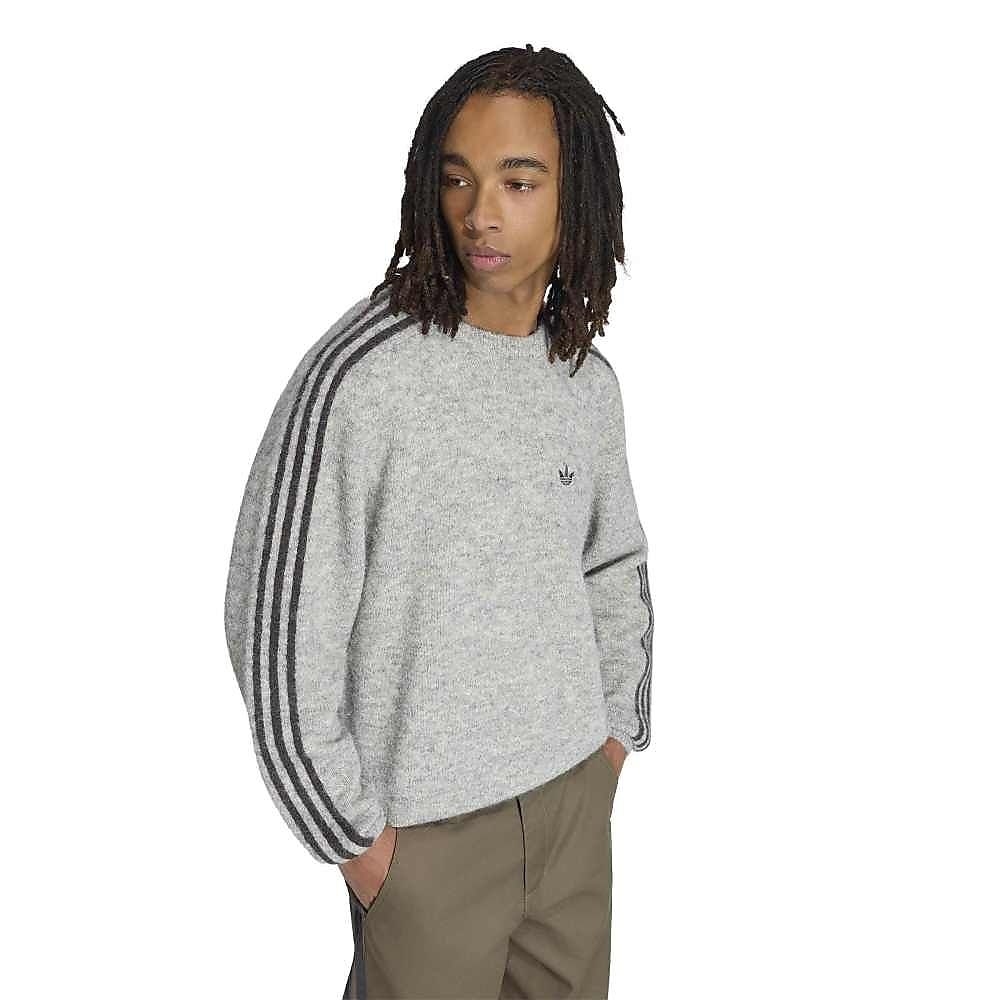 3 STRIPES FLUFFY KNIT CREW