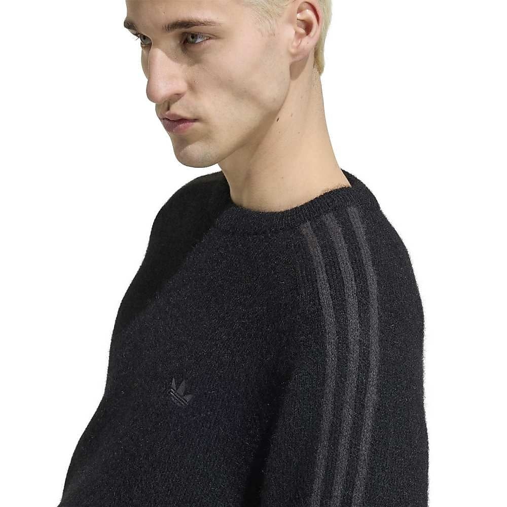 3 STRIPES FLUFFY KNIT CREW