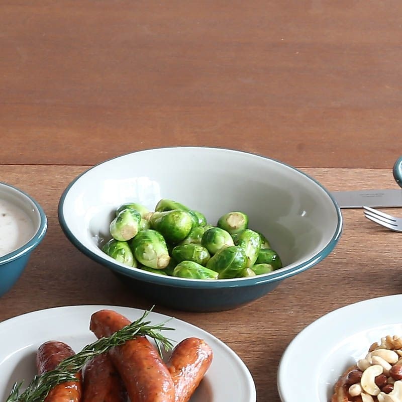 ENAMELED DEEP PLATE GREEN