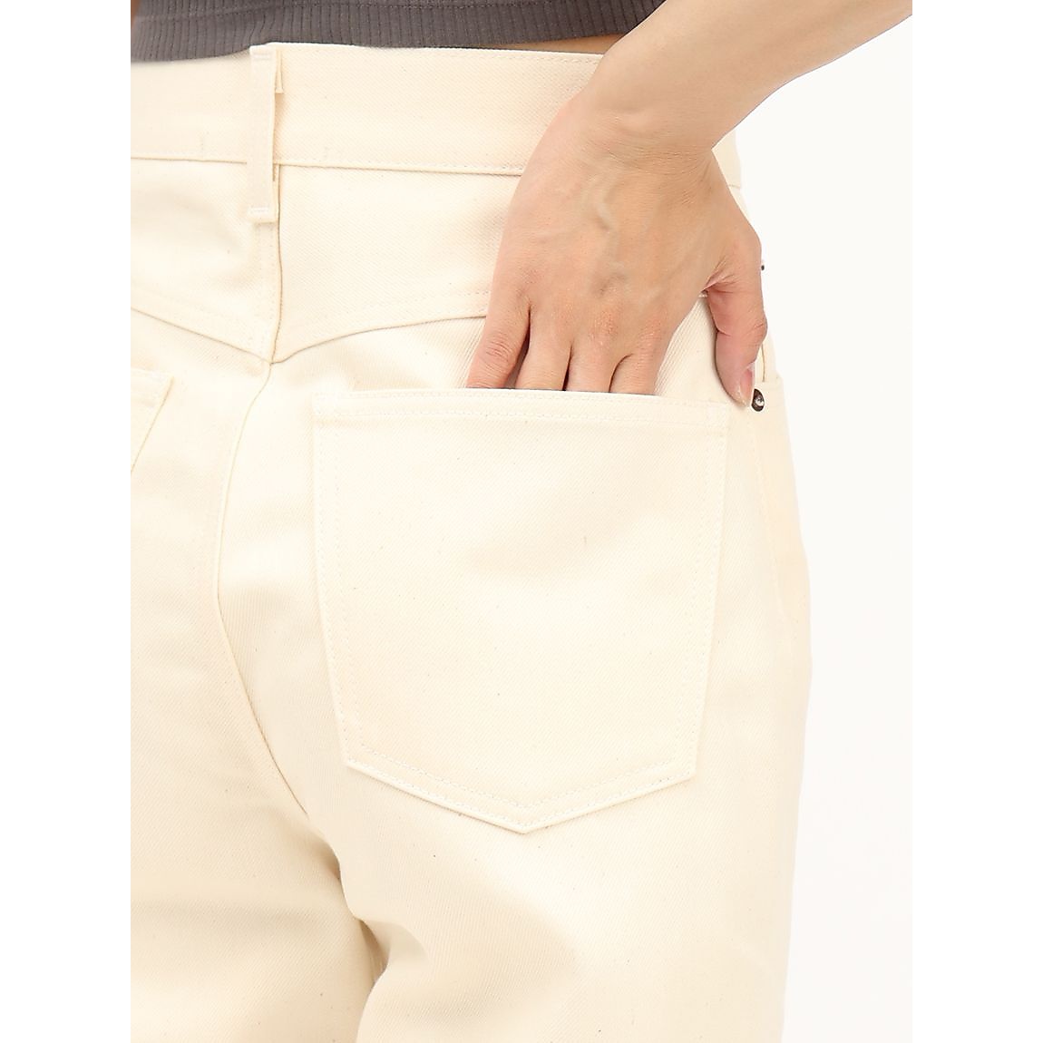 ハイウェストストレートデニム