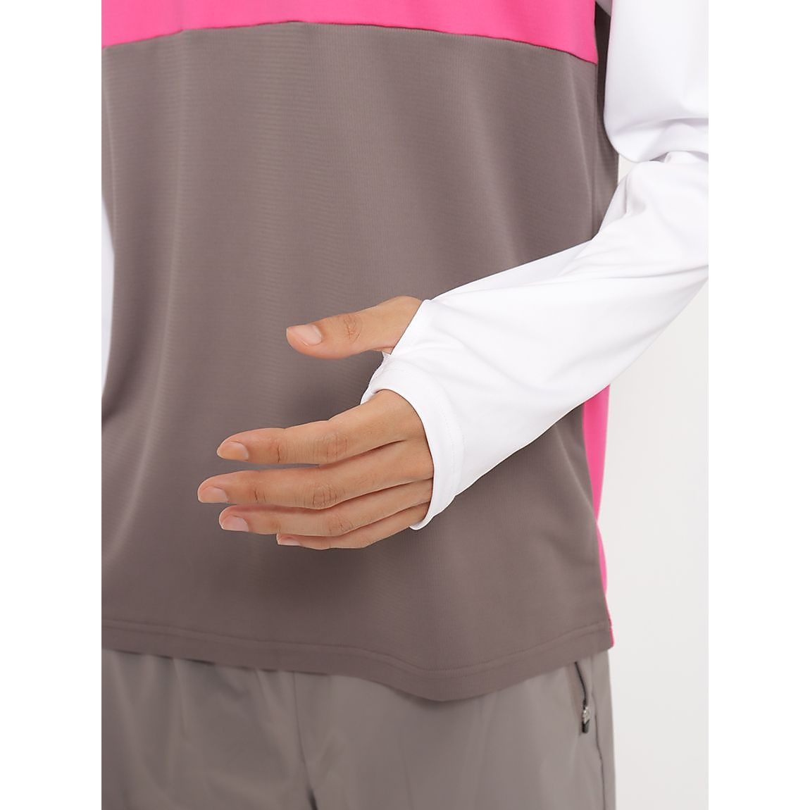 for RUN ドライスムースpr スリーカラーライン長袖Tシャツ MENS