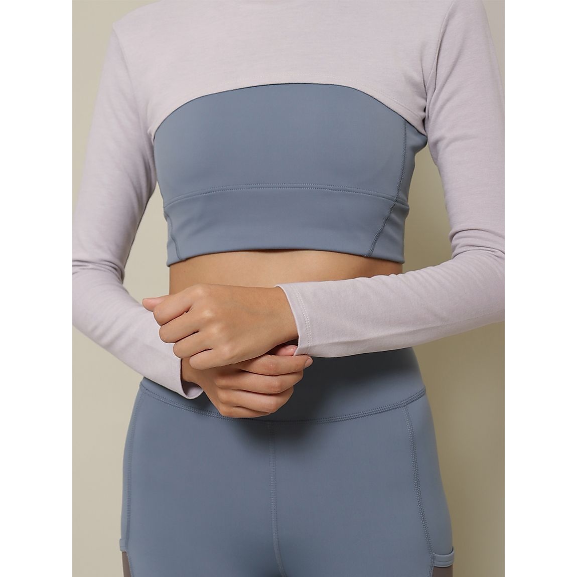 コットンウォーム クロップトモックネックプルオーバー