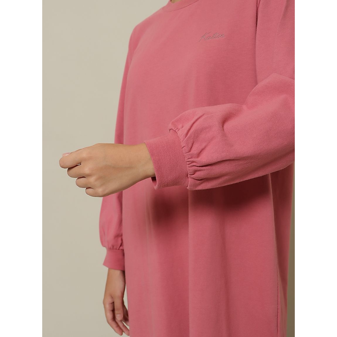 USAコットン オーバーサイズチュニック長袖Tシャツ