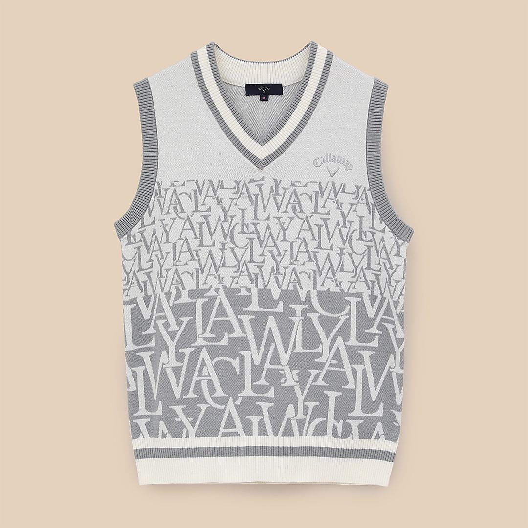 ロゴジャカードニットベスト