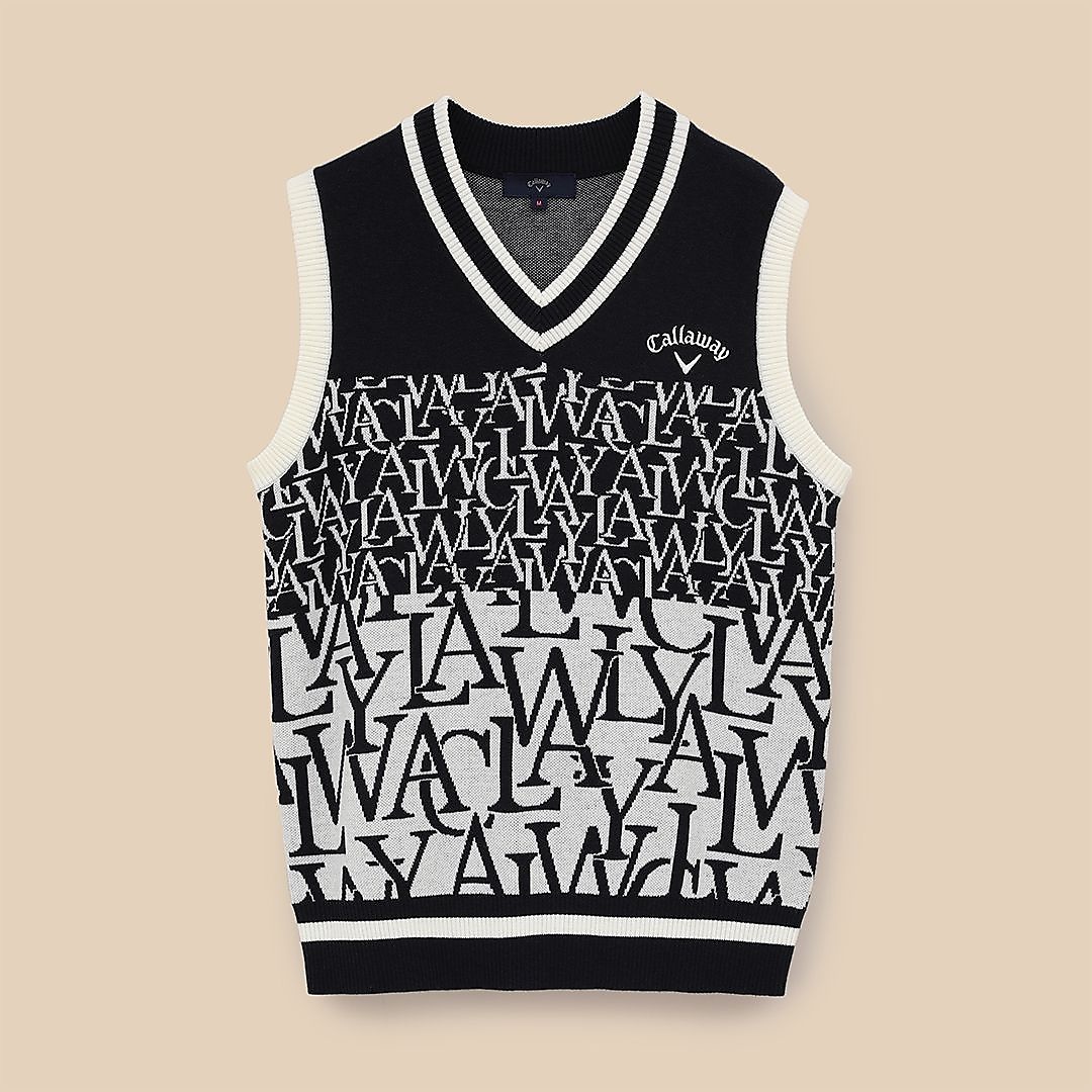 ロゴジャカードニットベスト