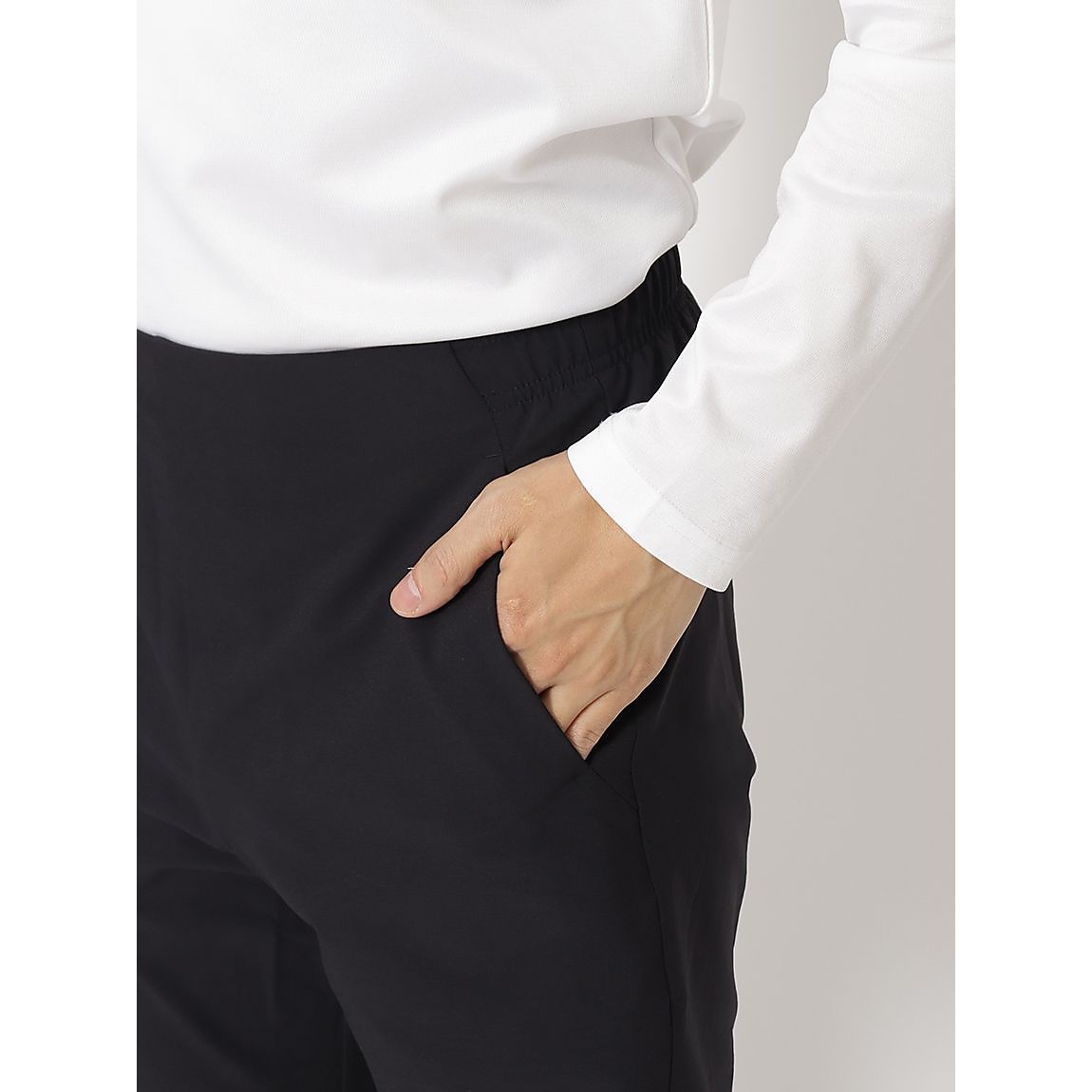 AIRY TRANSFER スパンライク オーセンティックロゴ テーパードパンツ