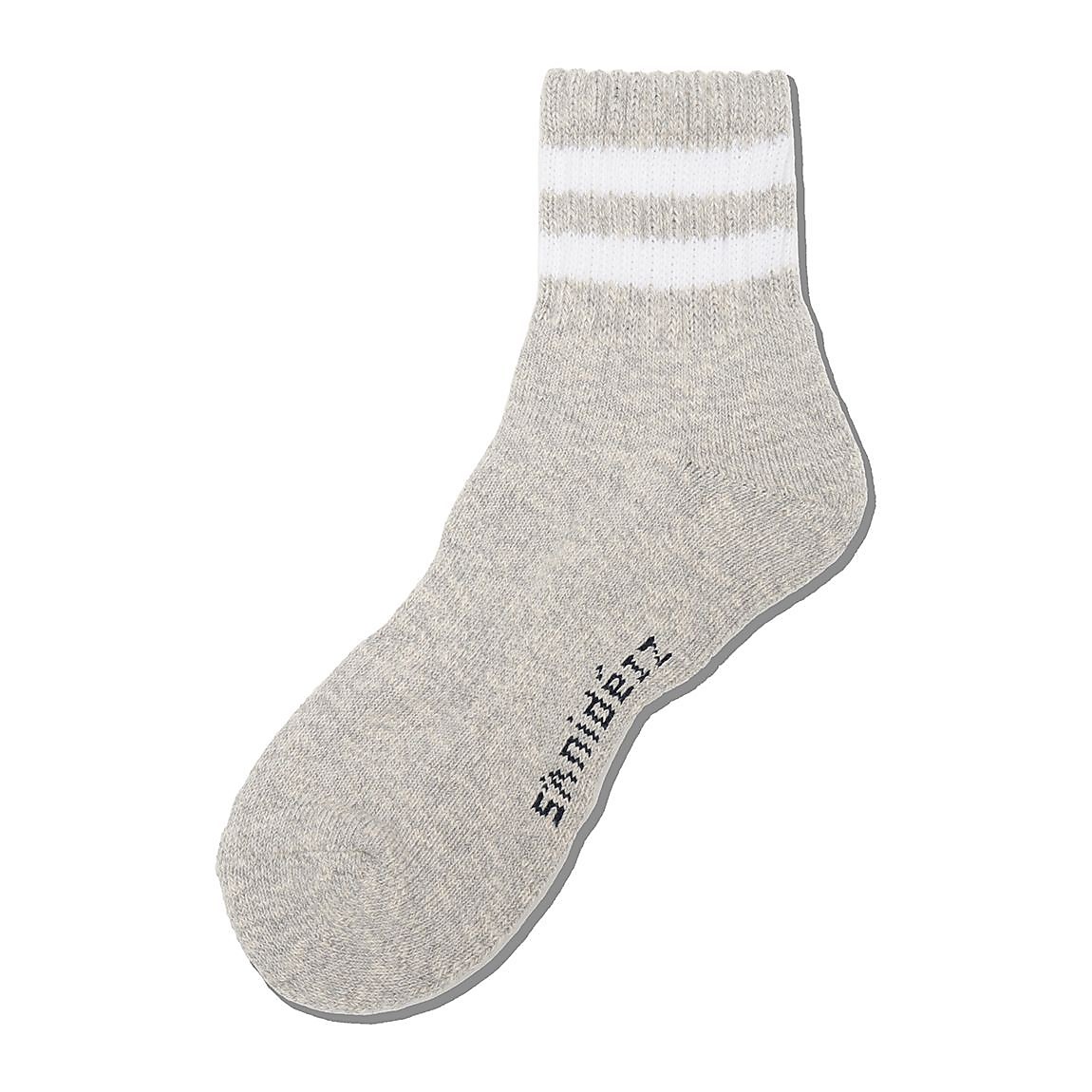 2足組パイル編 スラブ糸 ラインソックス:ショート