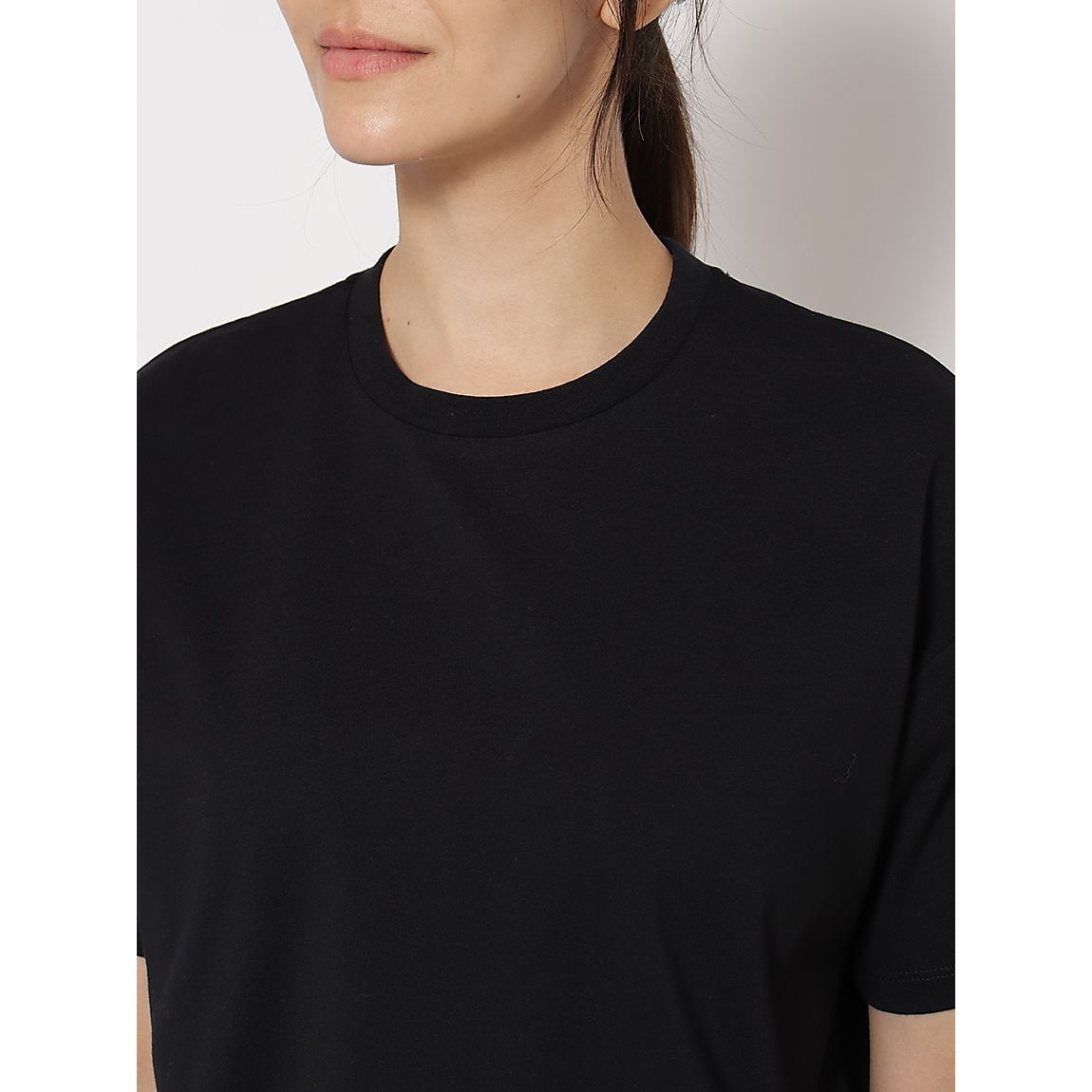 コットンポリエステル オーバークロップトTシャツLADIES