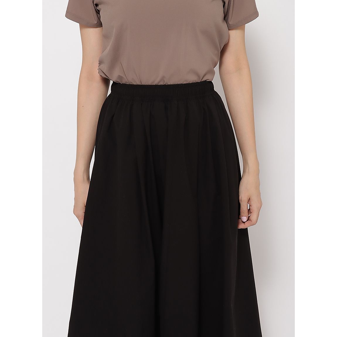 マイクロリップ ギャザーロングスカートLADIES