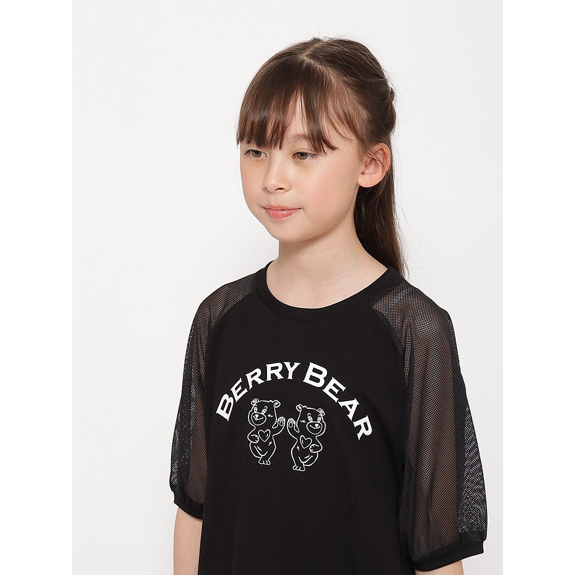 「Berry Bear」シリーズ 袖メッシュTシャツ GIRLS