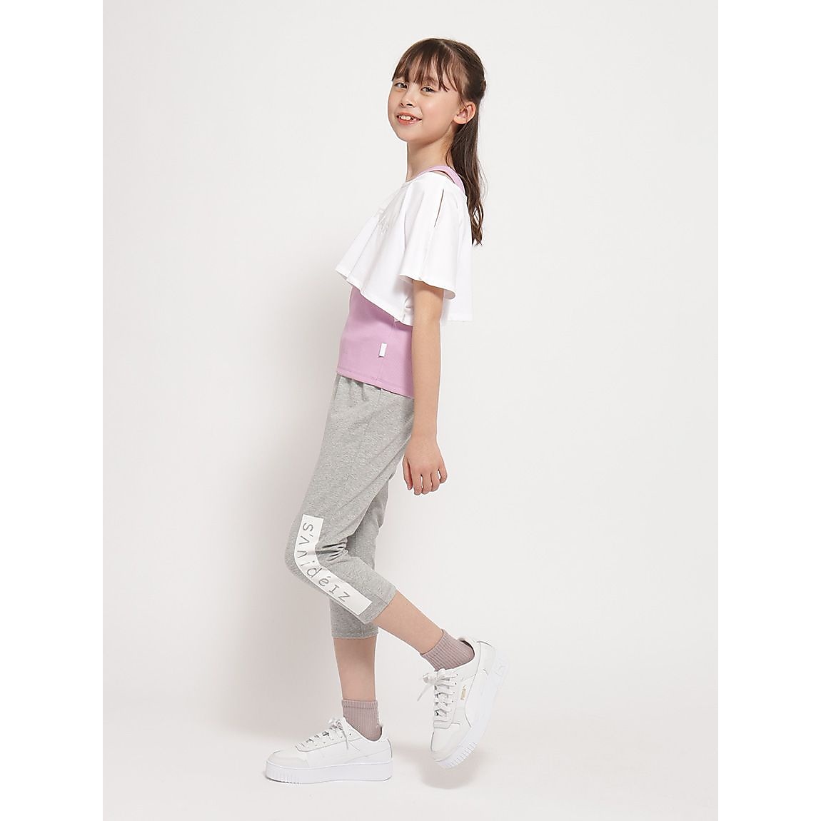 コットンPU天竺 クロップトロゴレギンス GIRLS