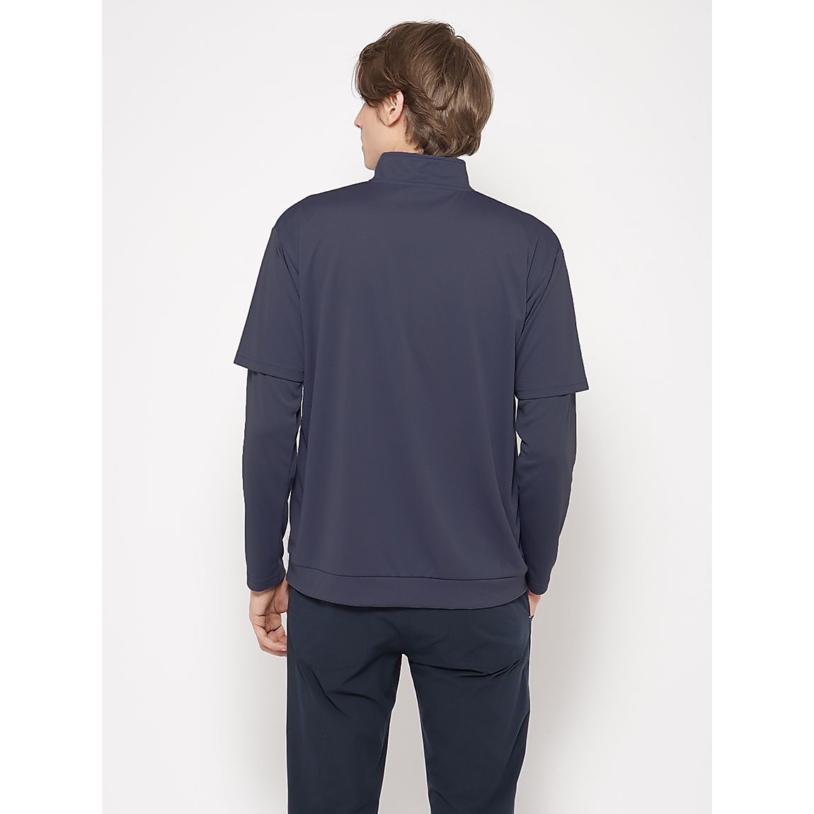 ハニカムメッシュスム-ス for GOLF ハーフジップ裾リブ＆長袖 MENS