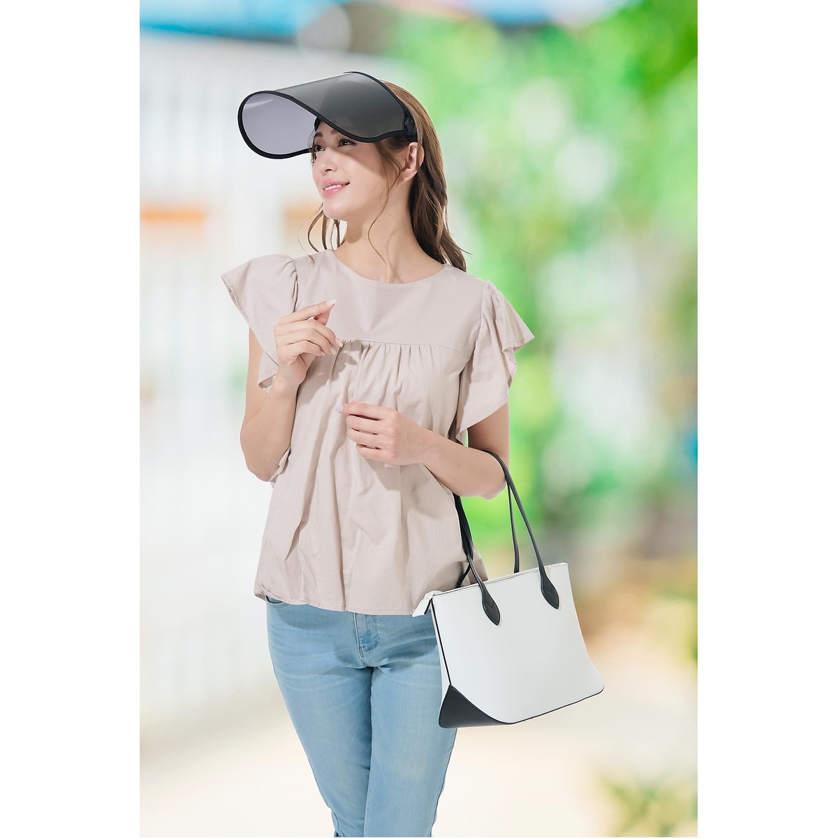 顔すっぽり　UVカットサンバイザー