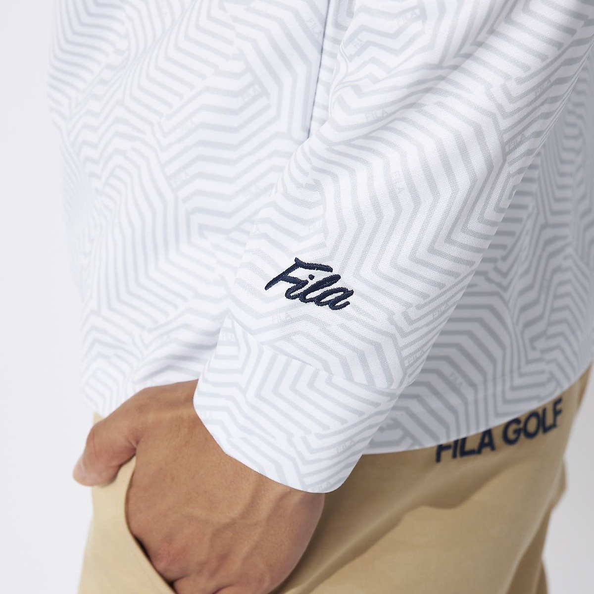 FILA GOLF プリント裏起毛長袖シャツ
