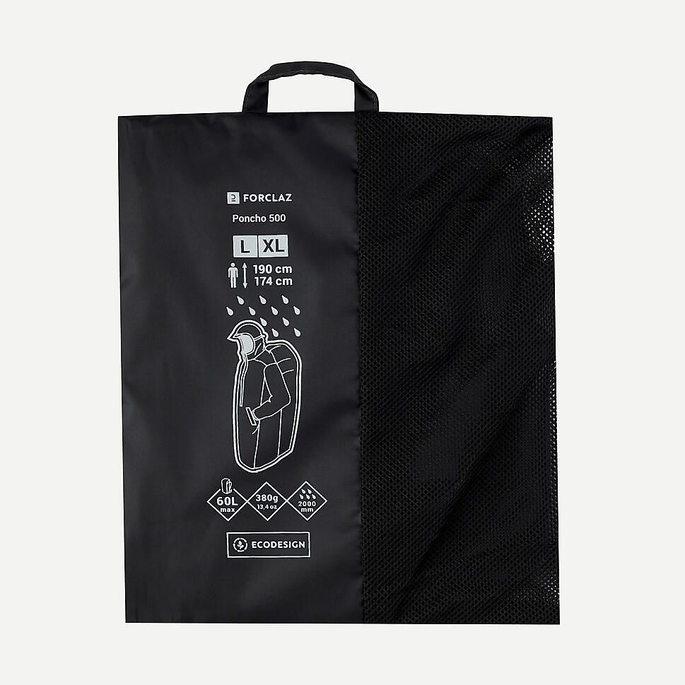 ハイキングレインポンチョ　BLK